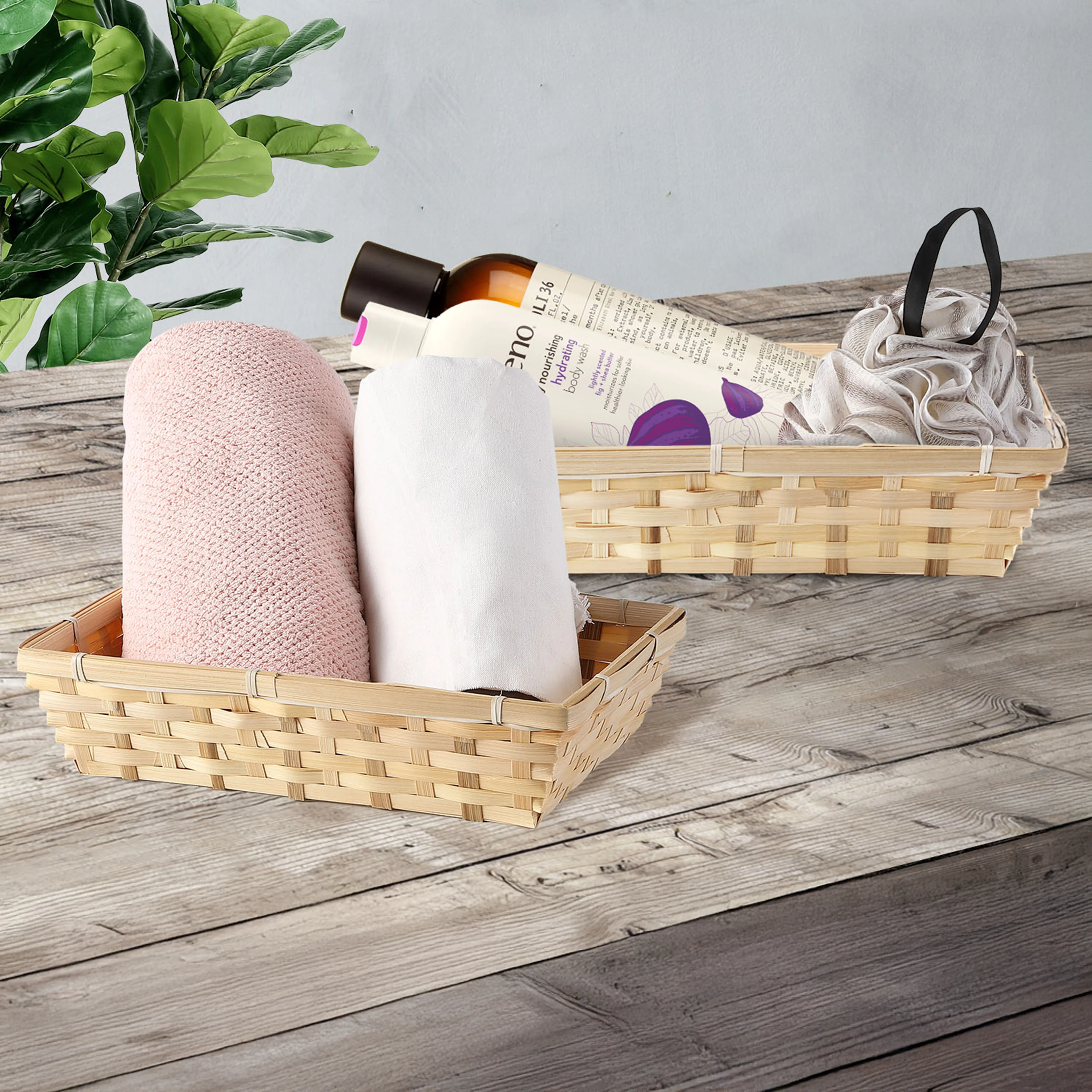 26cm Bamboo Packing Basket Tray