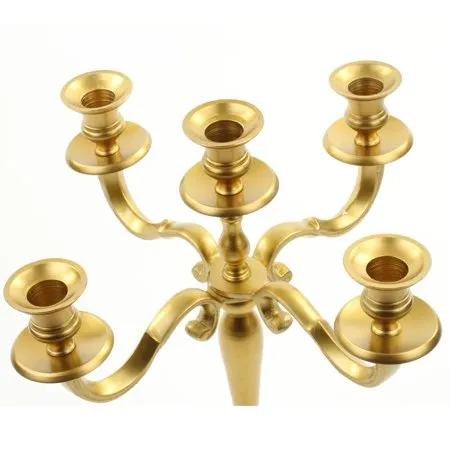5 Arm Candle Holder Centerpiece, 12" Gold