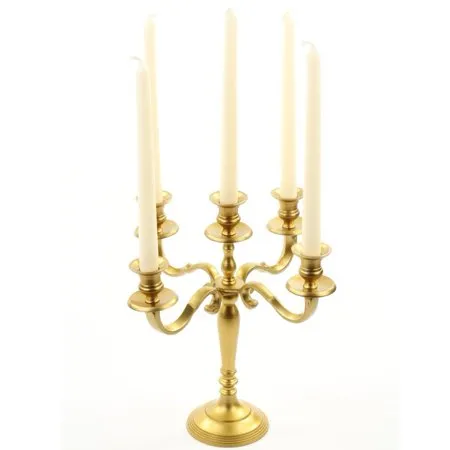 5 Arm Candle Holder Centerpiece, 12" Gold