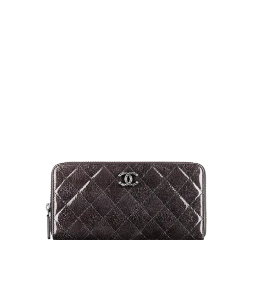 Chanel 19 Long Zipped Wallet Sky Black