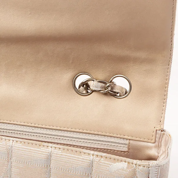 Chanel Around 2001 Made New Travel Line Turn-Lock Chain Bag Beige