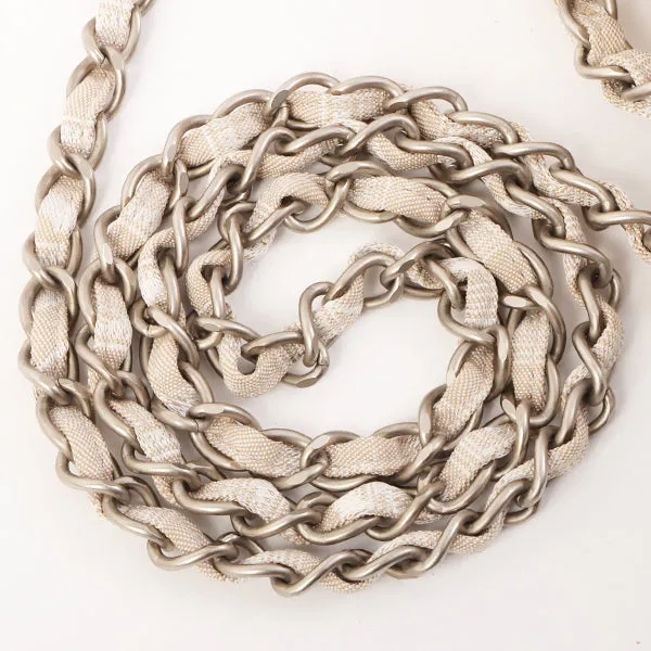Chanel Around 2001 Made New Travel Line Turn-Lock Chain Bag Beige