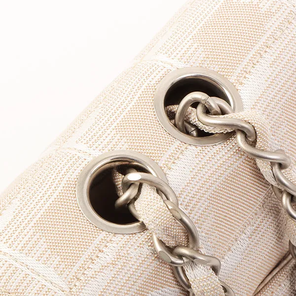 Chanel Around 2001 Made New Travel Line Turn-Lock Chain Bag Beige