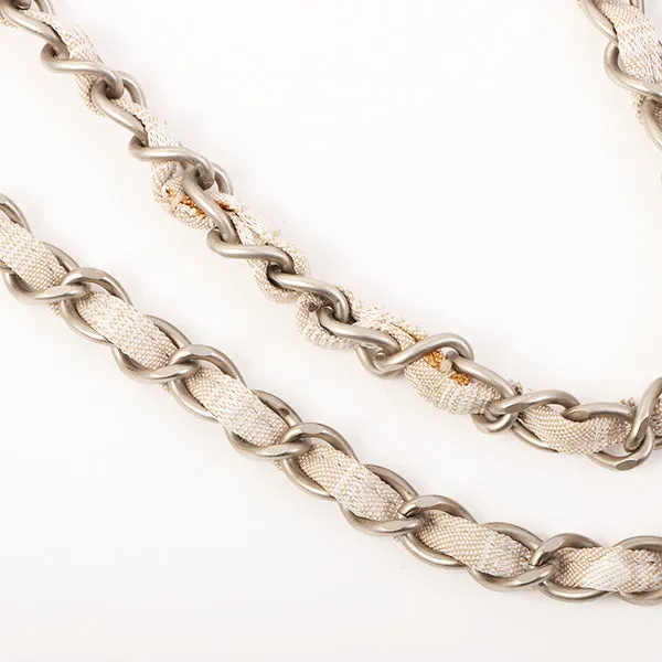 Chanel Around 2001 Made New Travel Line Turn-Lock Chain Bag Beige