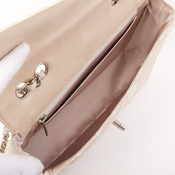Chanel Around 2001 Made New Travel Line Turn-Lock Chain Bag Beige