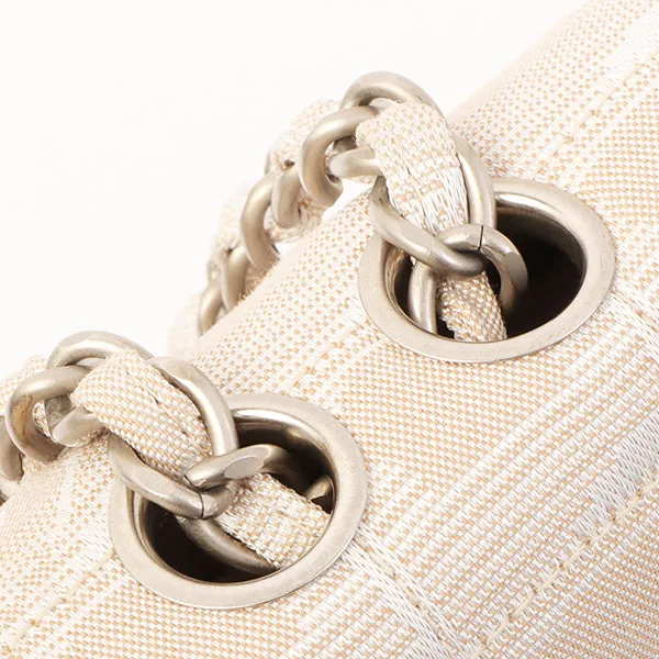 Chanel Around 2001 Made New Travel Line Turn-Lock Chain Bag Beige