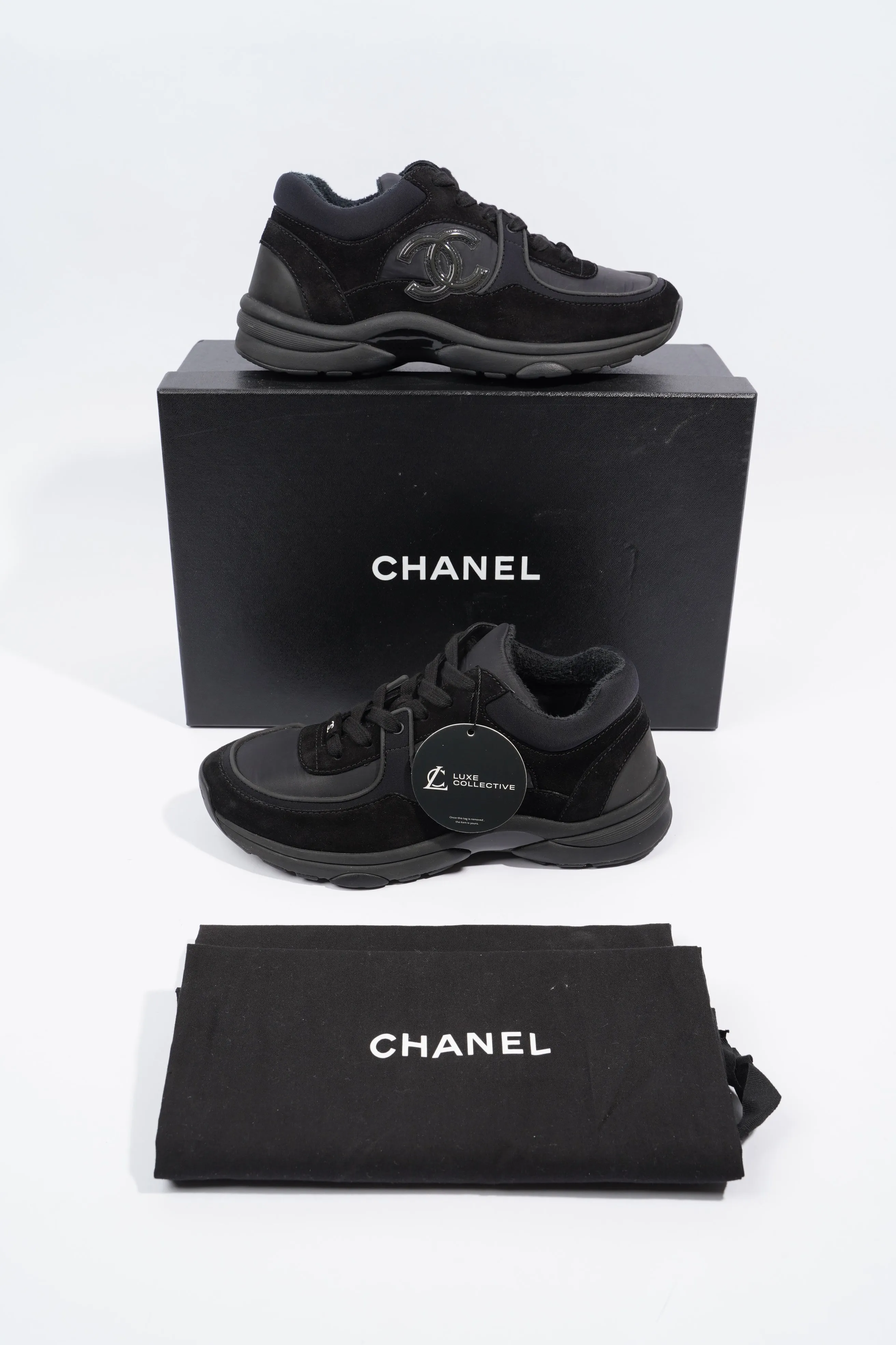 Chanel CC Logo Sneaker Black Re Nylon EU 38 UK 5