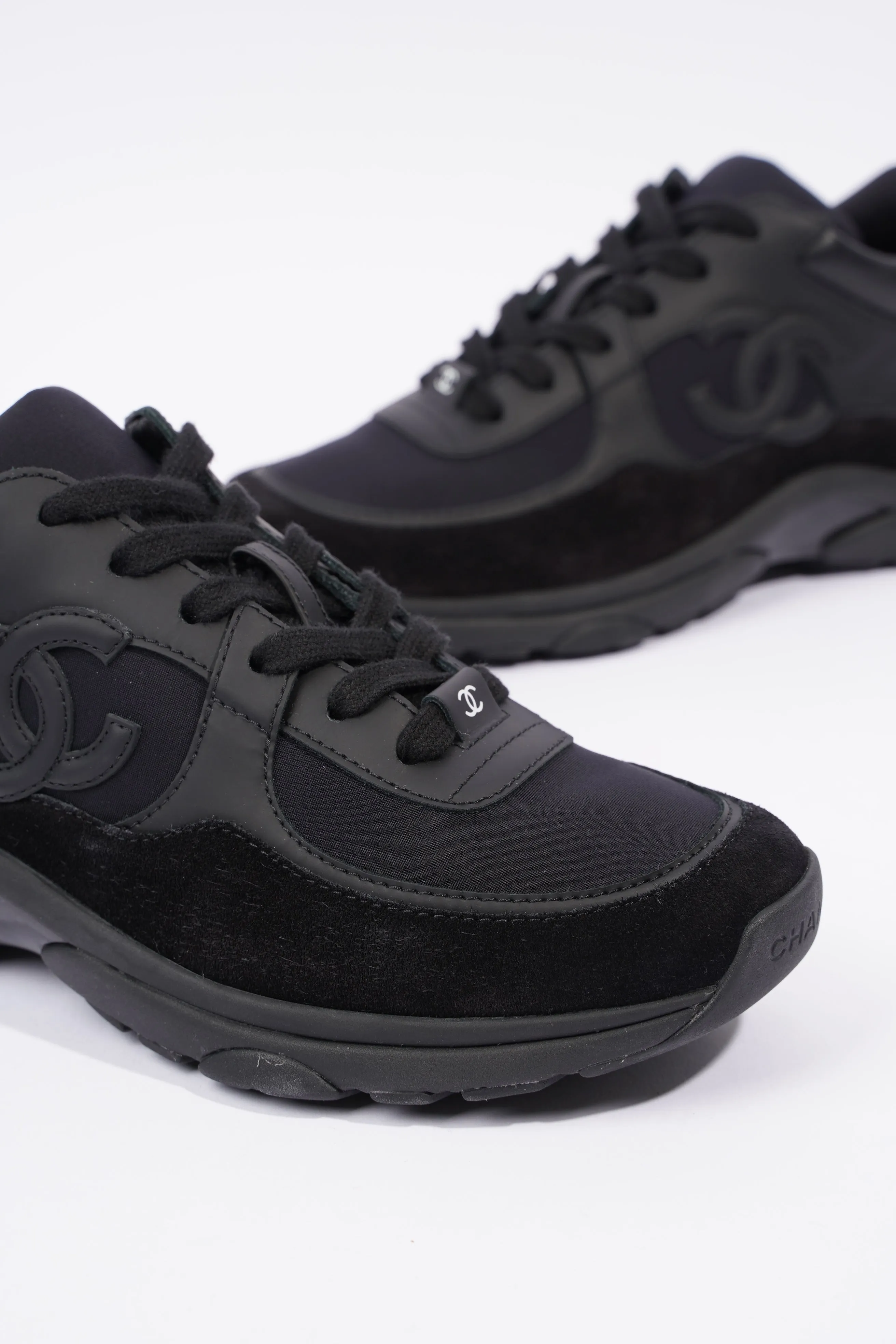 Chanel CC Logo Sneaker Black Suede EU 38 UK 5