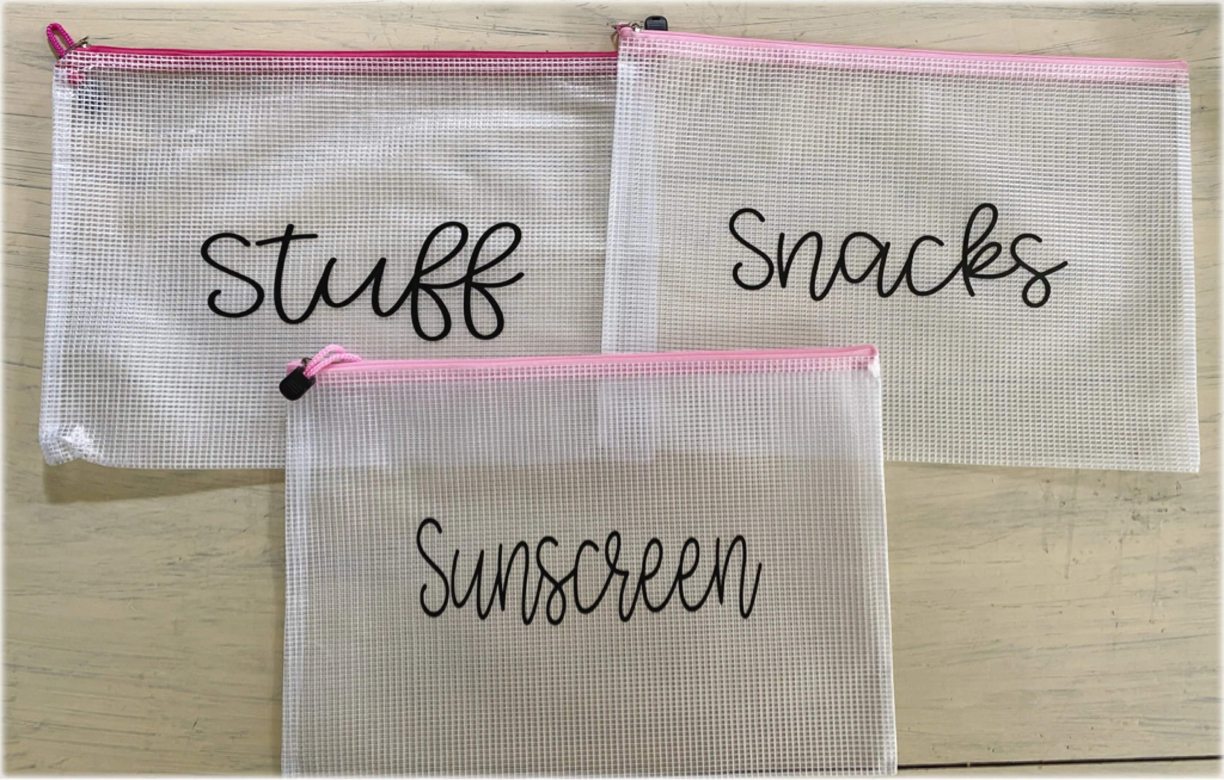 Clear zipper bags