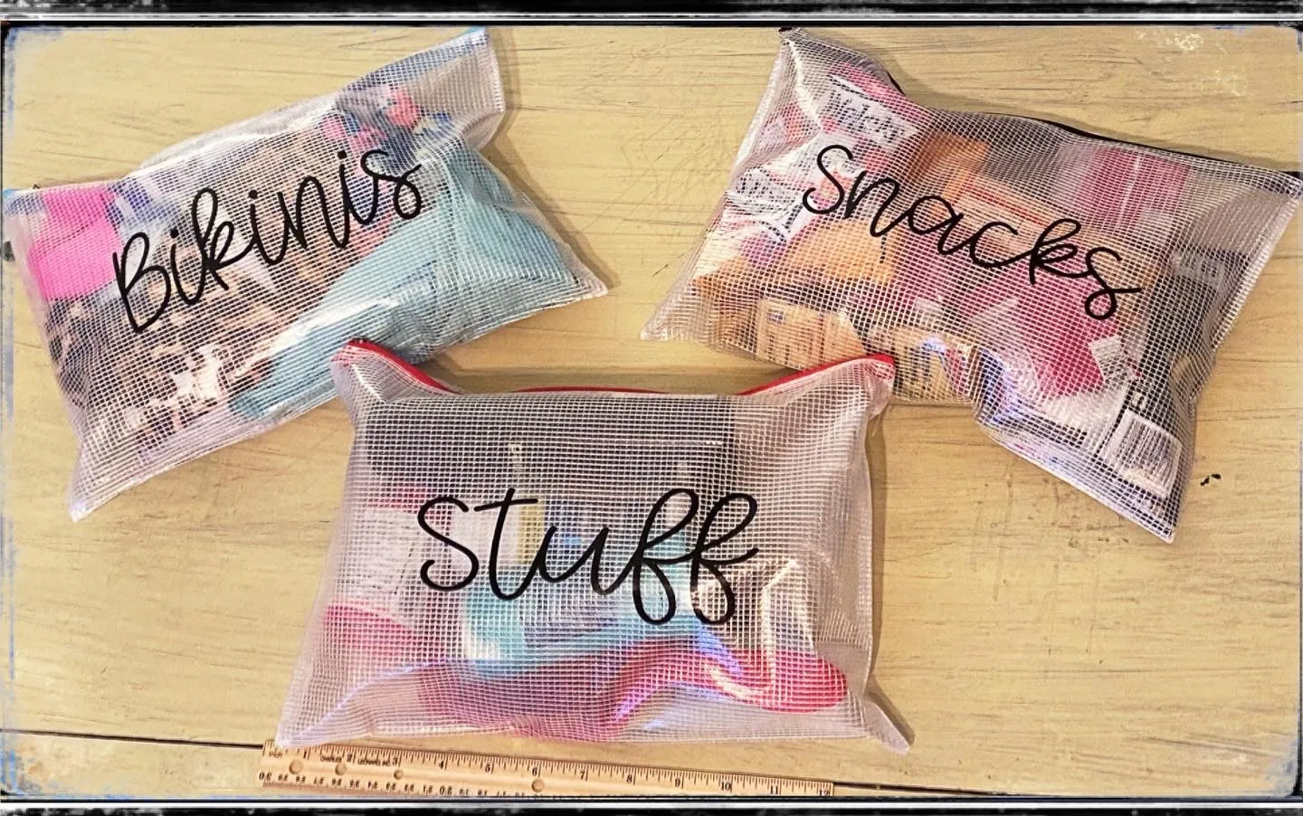 Clear zipper bags