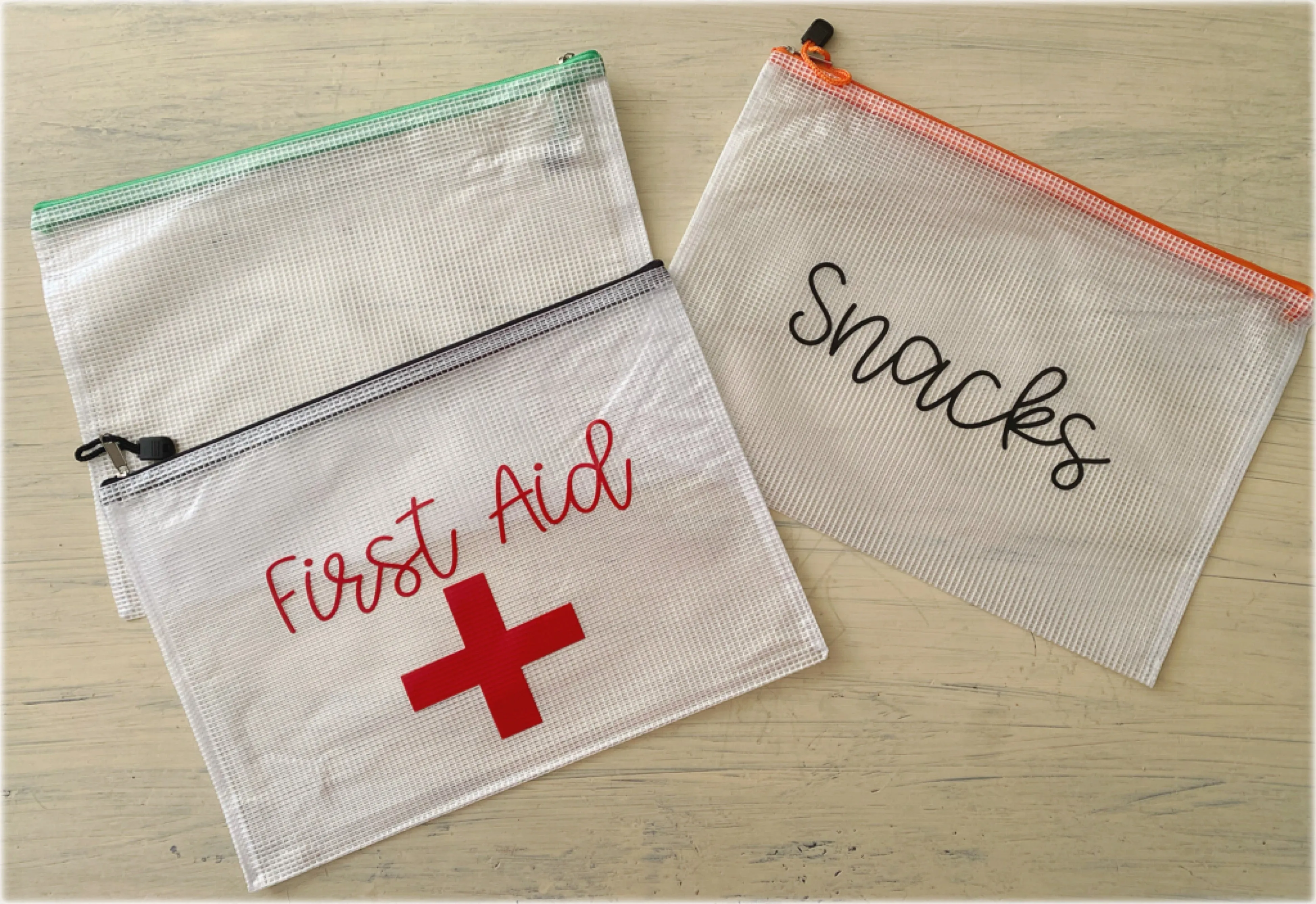 Clear zipper bags