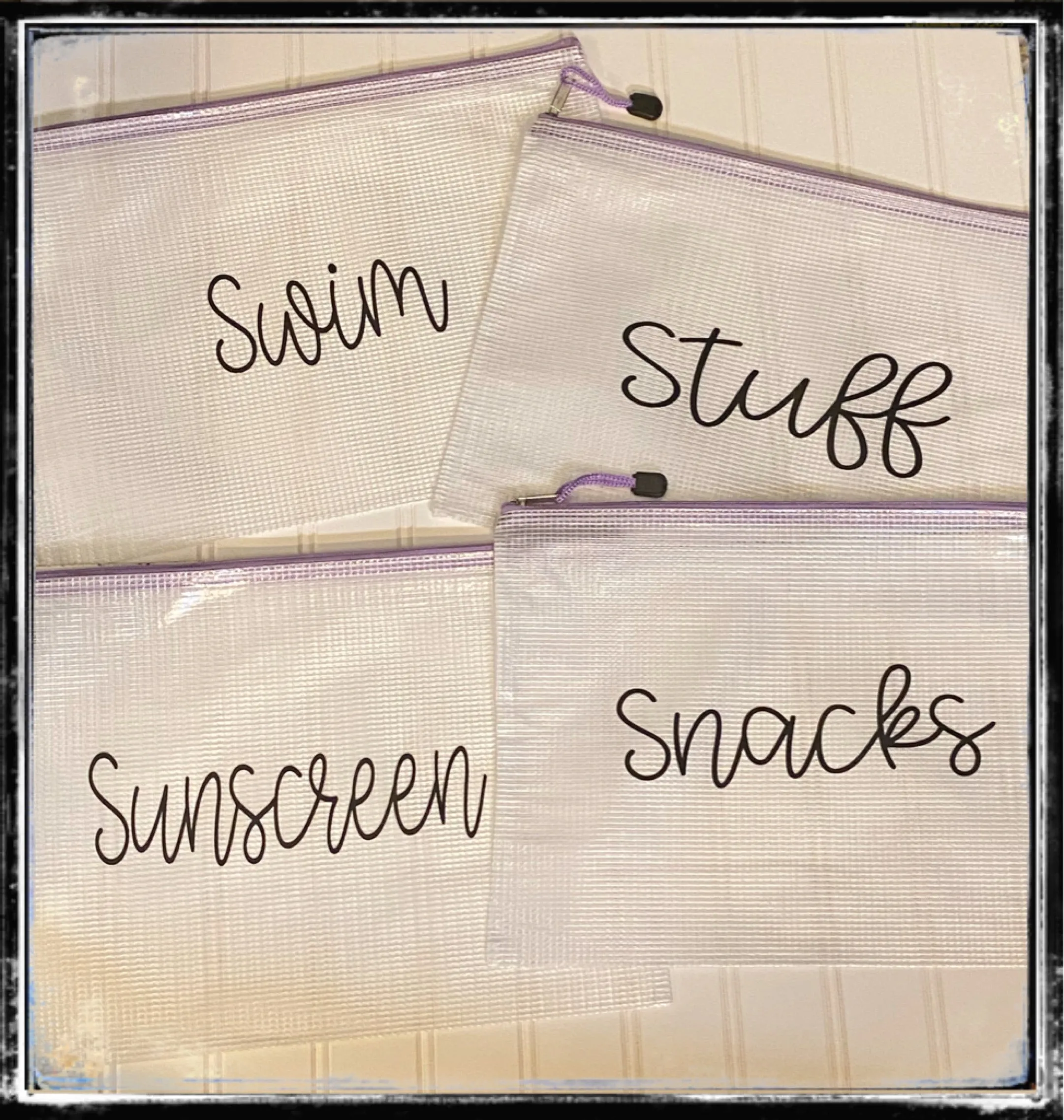 Clear zipper bags