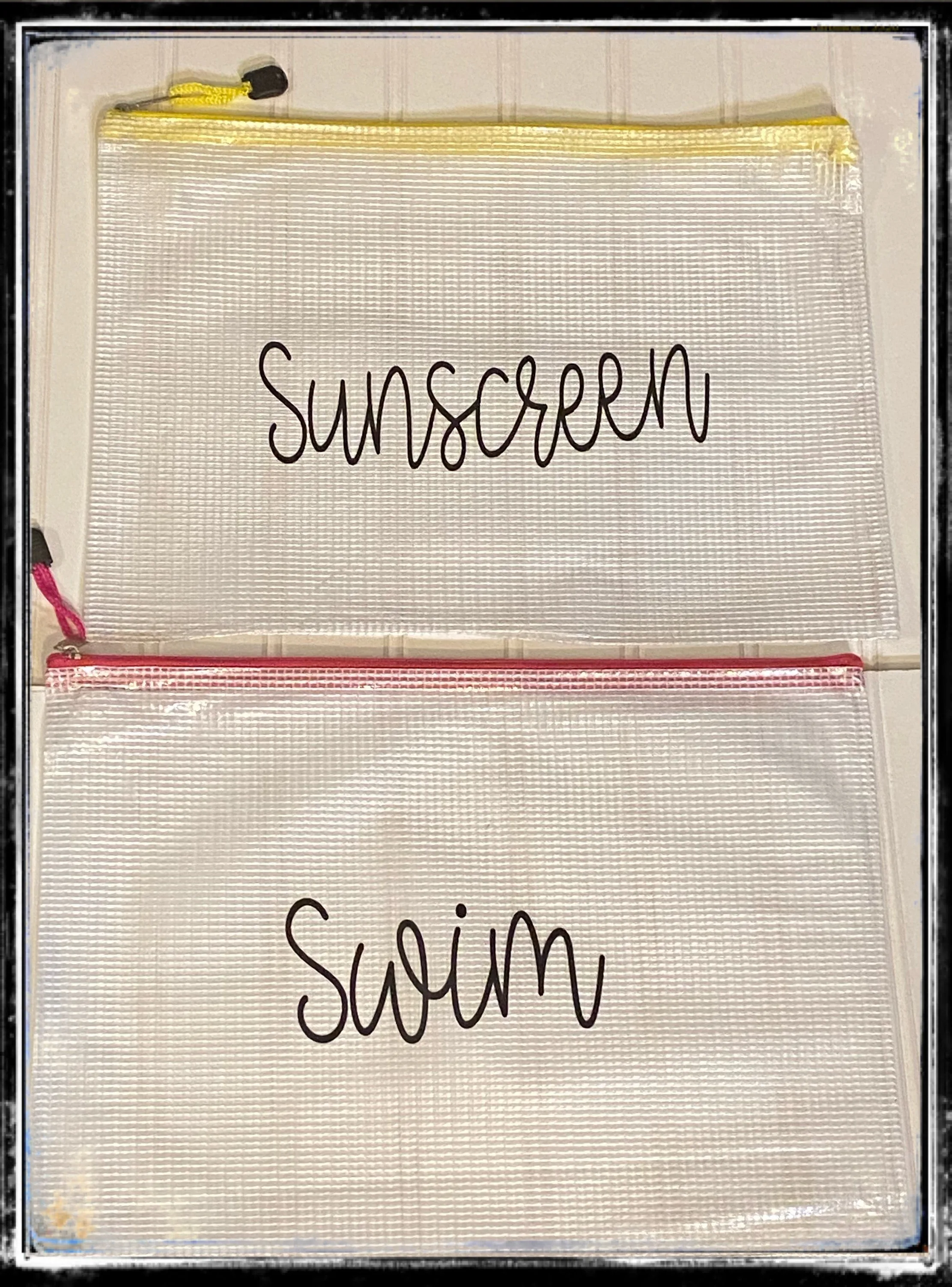Clear zipper bags