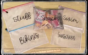 Clear zipper bags