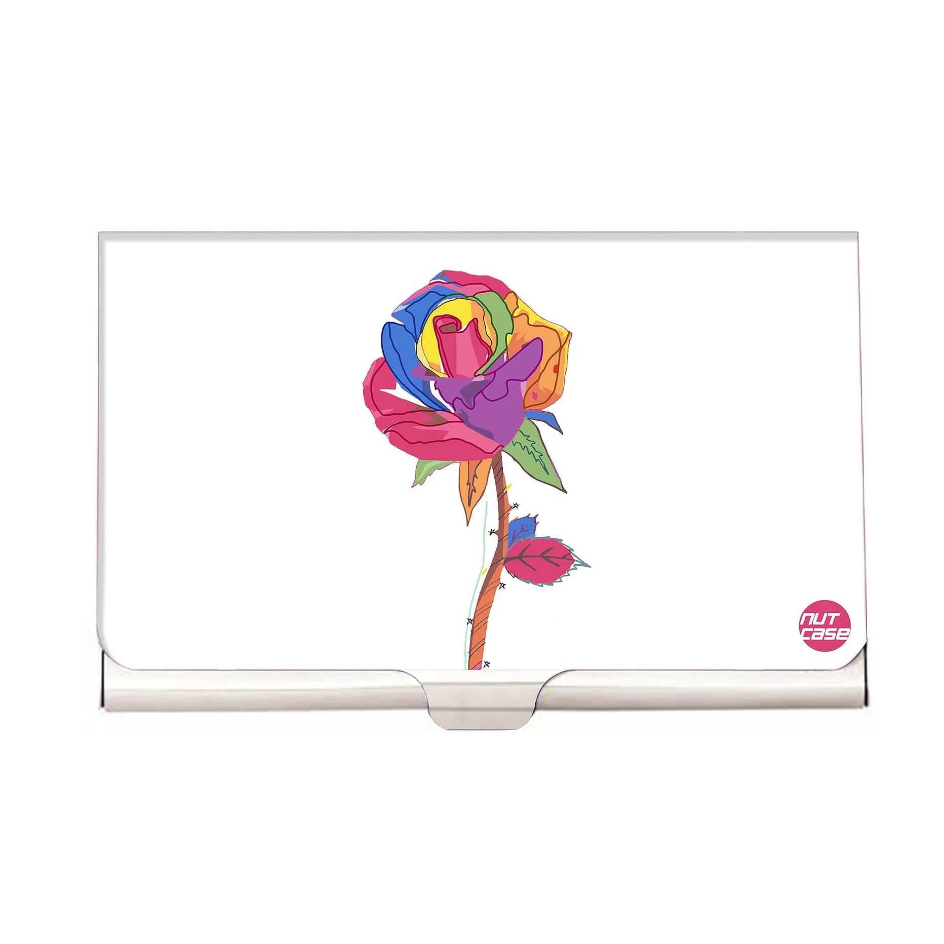Designer Visiting Card Holder Nutcase - Rose Cool Art
