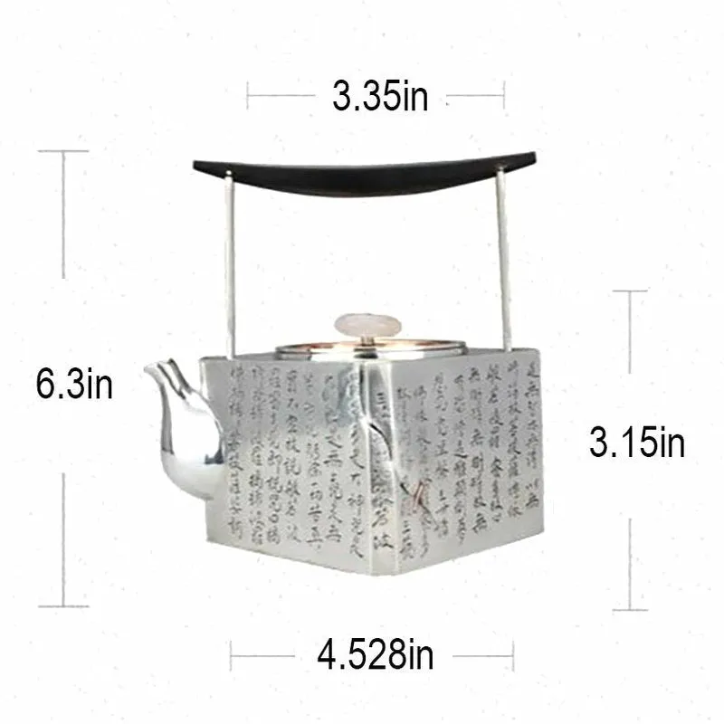 Exquisite 100% Handmade & Detailed S999 Silver Teapot - 1000ml