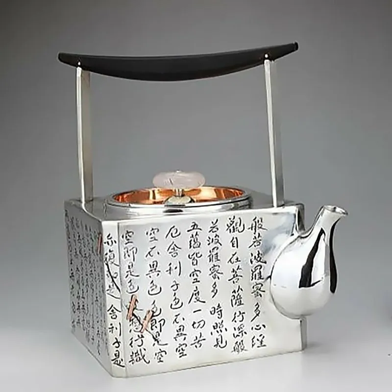 Exquisite 100% Handmade & Detailed S999 Silver Teapot - 1000ml