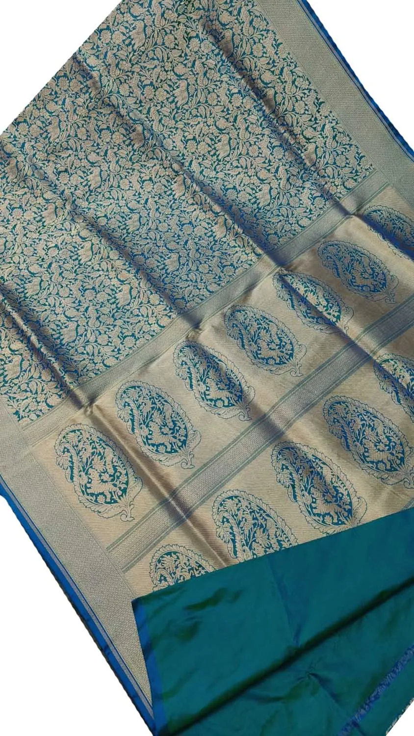 Exquisite Blue Banarasi Handloom Silk Saree