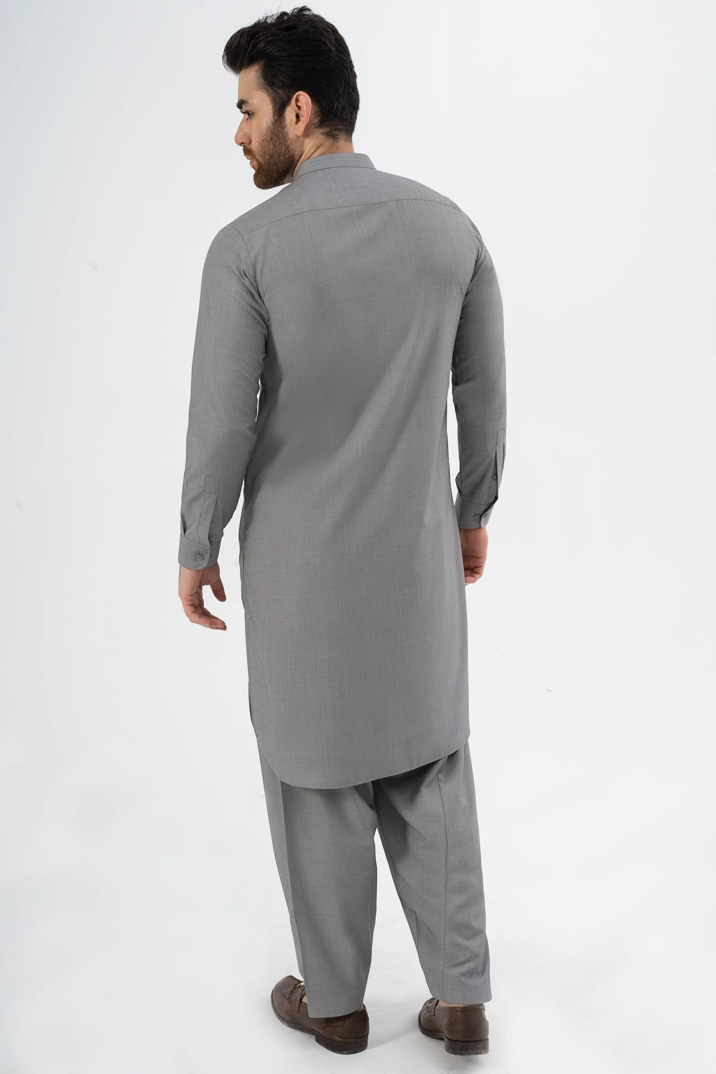 EXQUISITE TEXTURED SHALWAR KAMEEZ CARBON