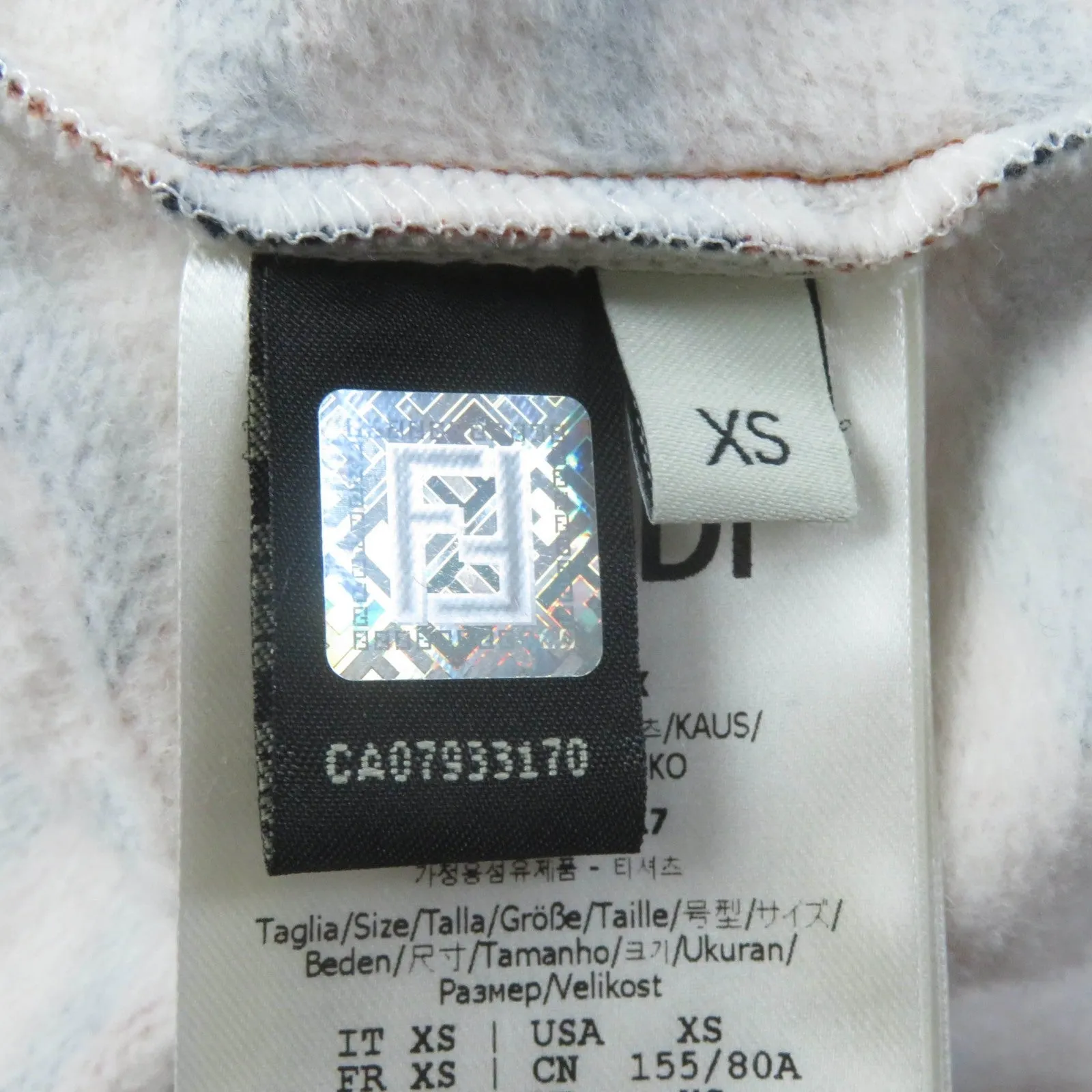 FENDI Hoodie FS7516 cotton Brown black XS