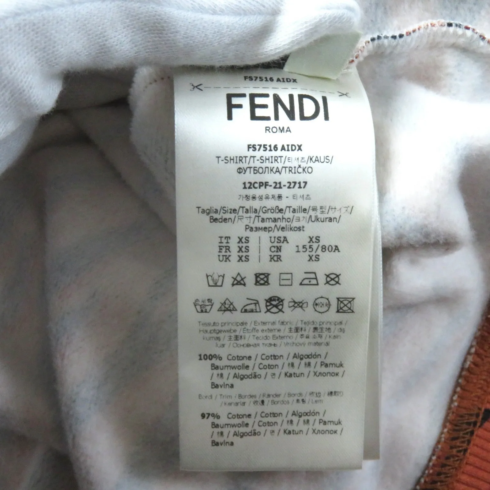 FENDI Hoodie FS7516 cotton Brown black XS