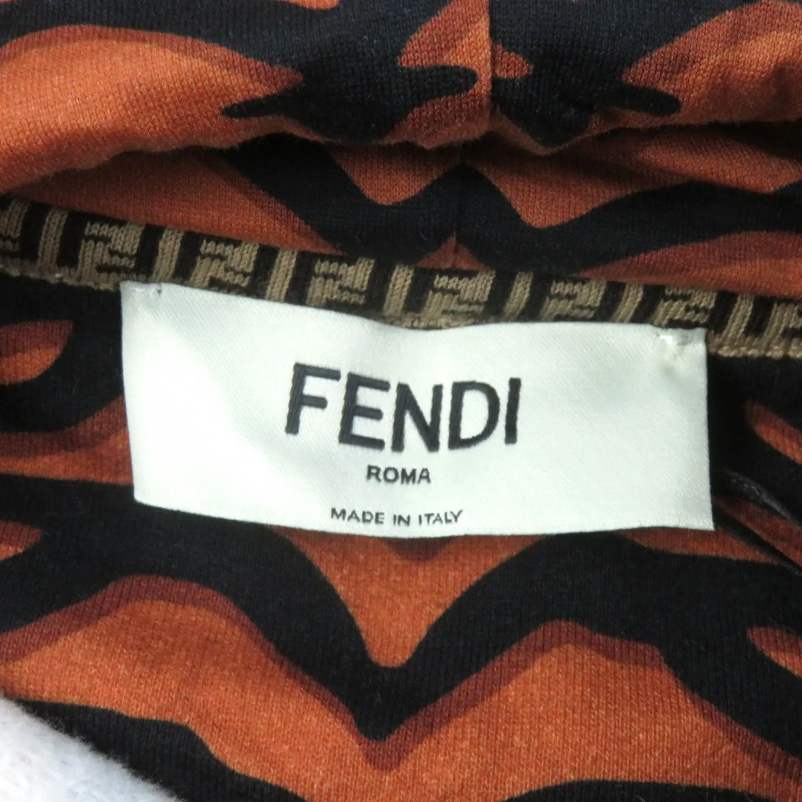 FENDI Hoodie FS7516 cotton Brown black XS