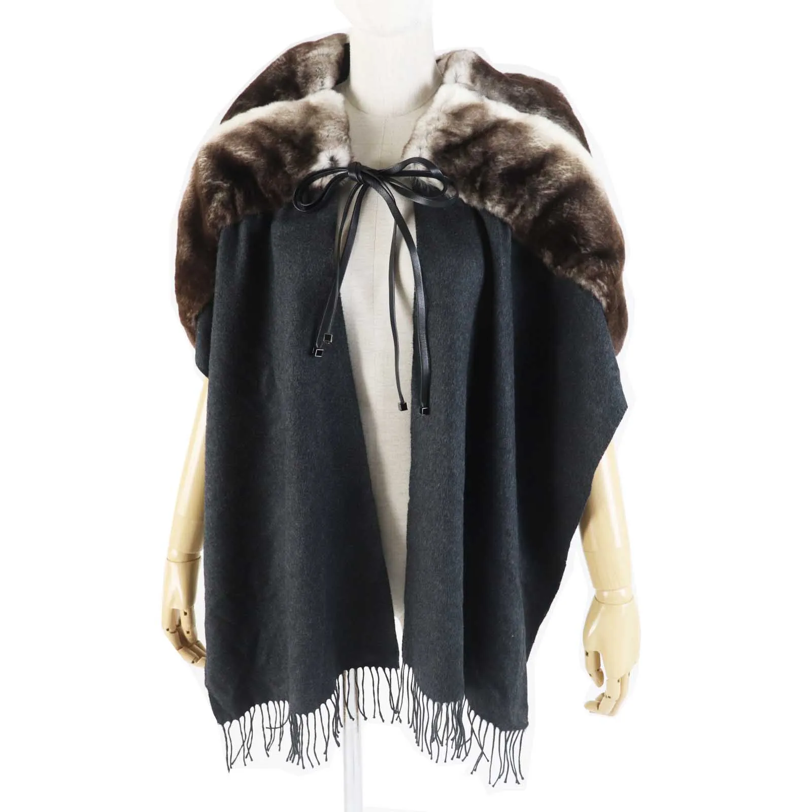 FENDI Scarf FVG480 origura Brown gray