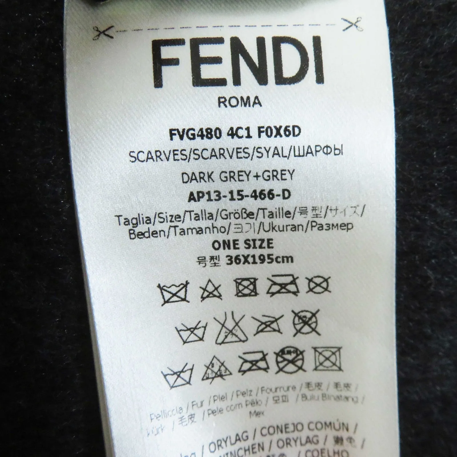 FENDI Scarf FVG480 origura Brown gray