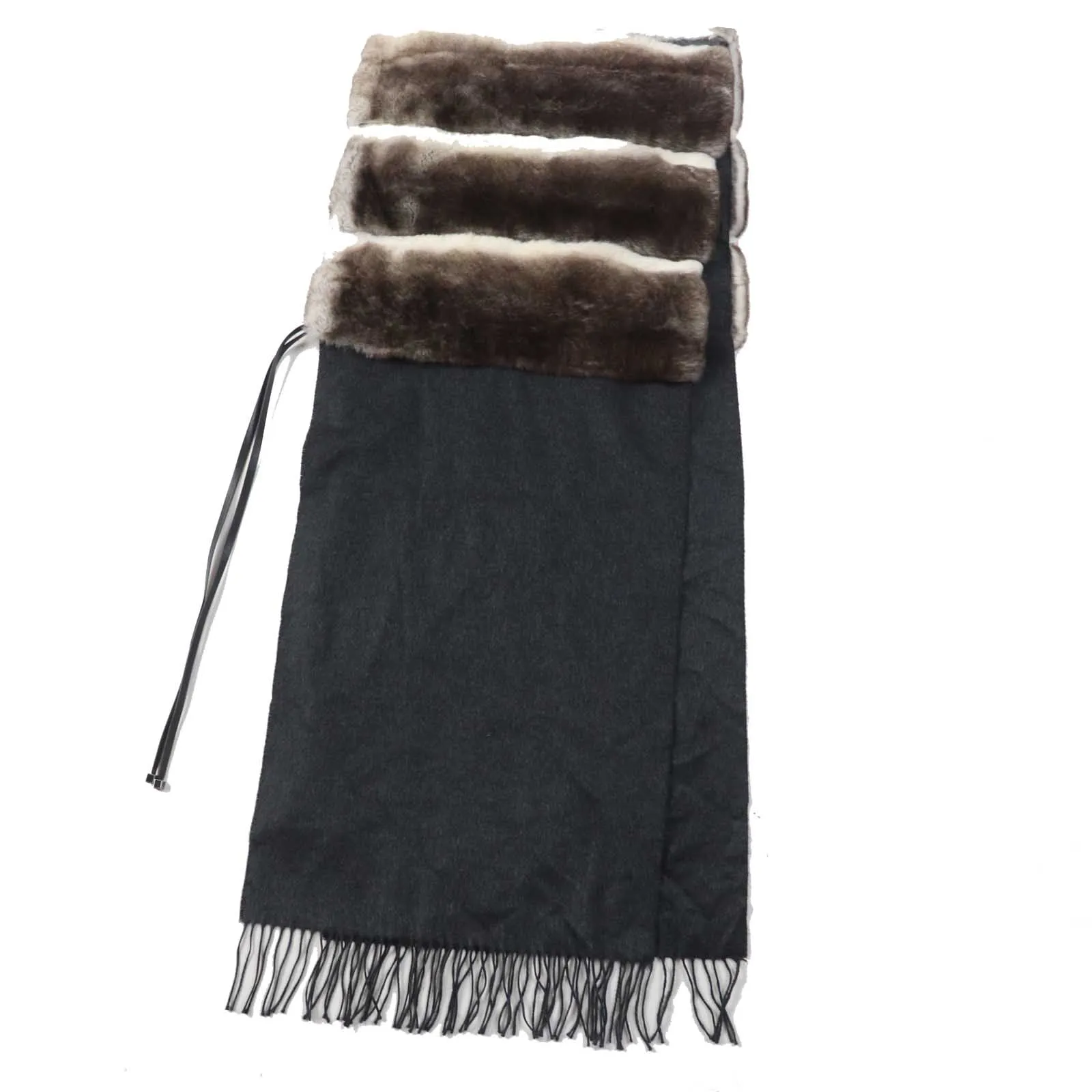 FENDI Scarf FVG480 origura Brown gray