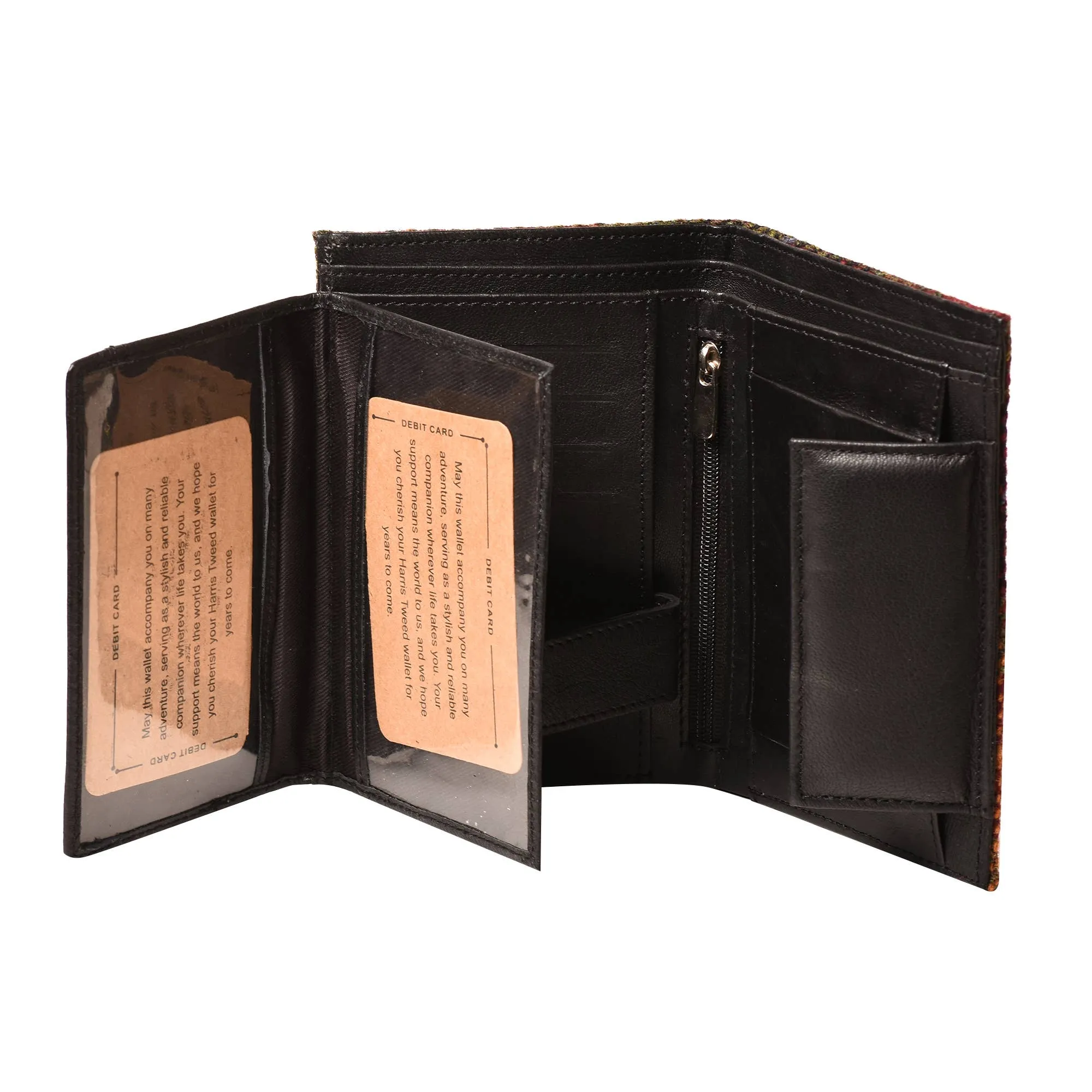 Harris Tweed Wallet Big Bifold Navy Blue