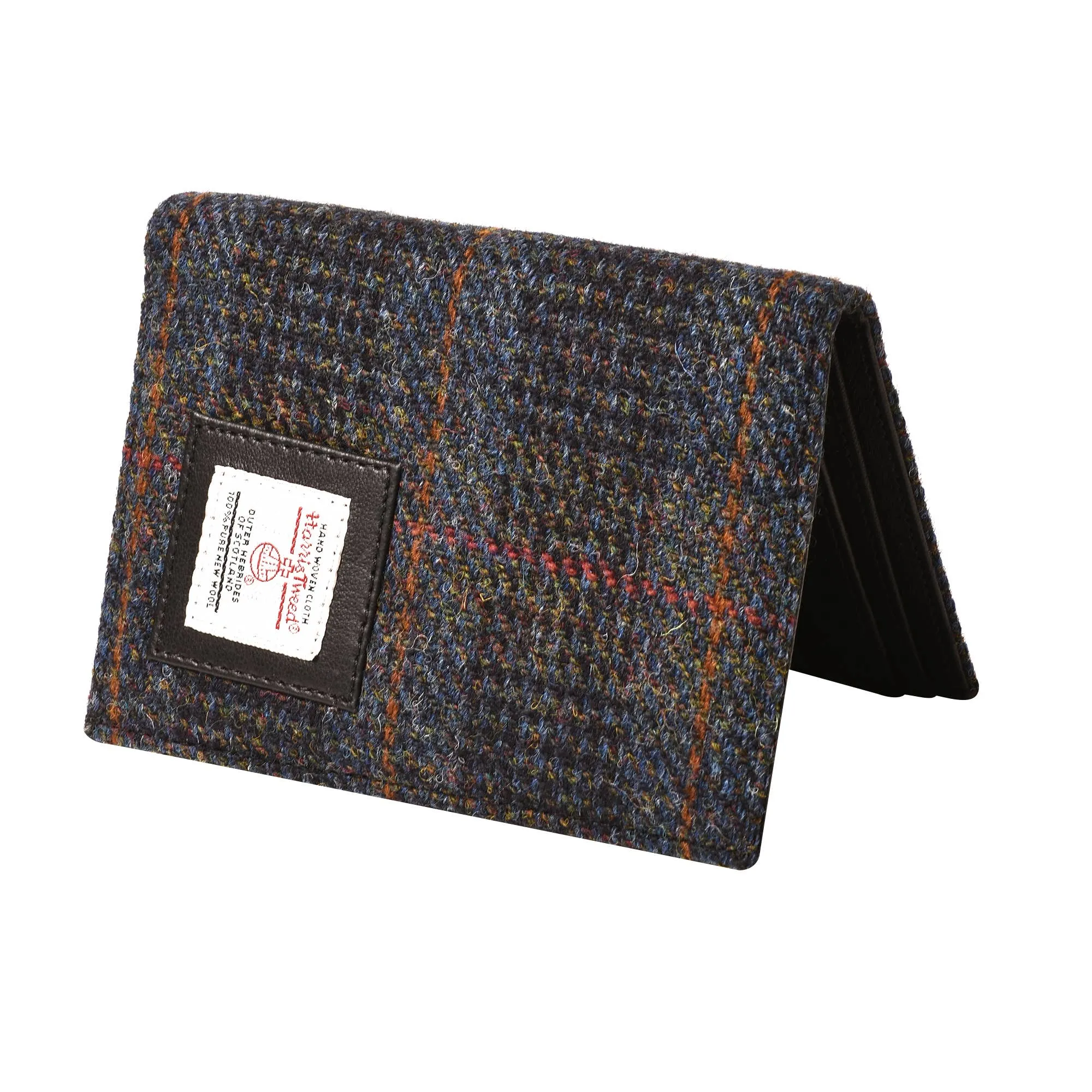 Harris Tweed Wallet Big Bifold Navy Blue