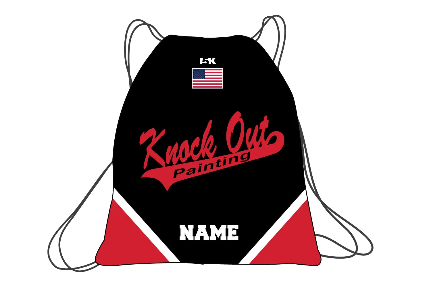 Knock Out Painting Softball Sublimated Drawstring Bag