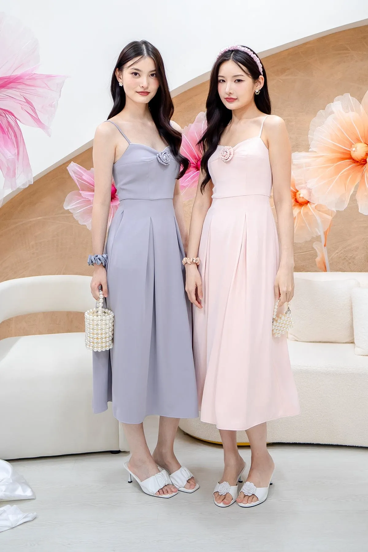 LAURELL EXQUISITE PEARL MAXI DRESS IN PERIWINKLE