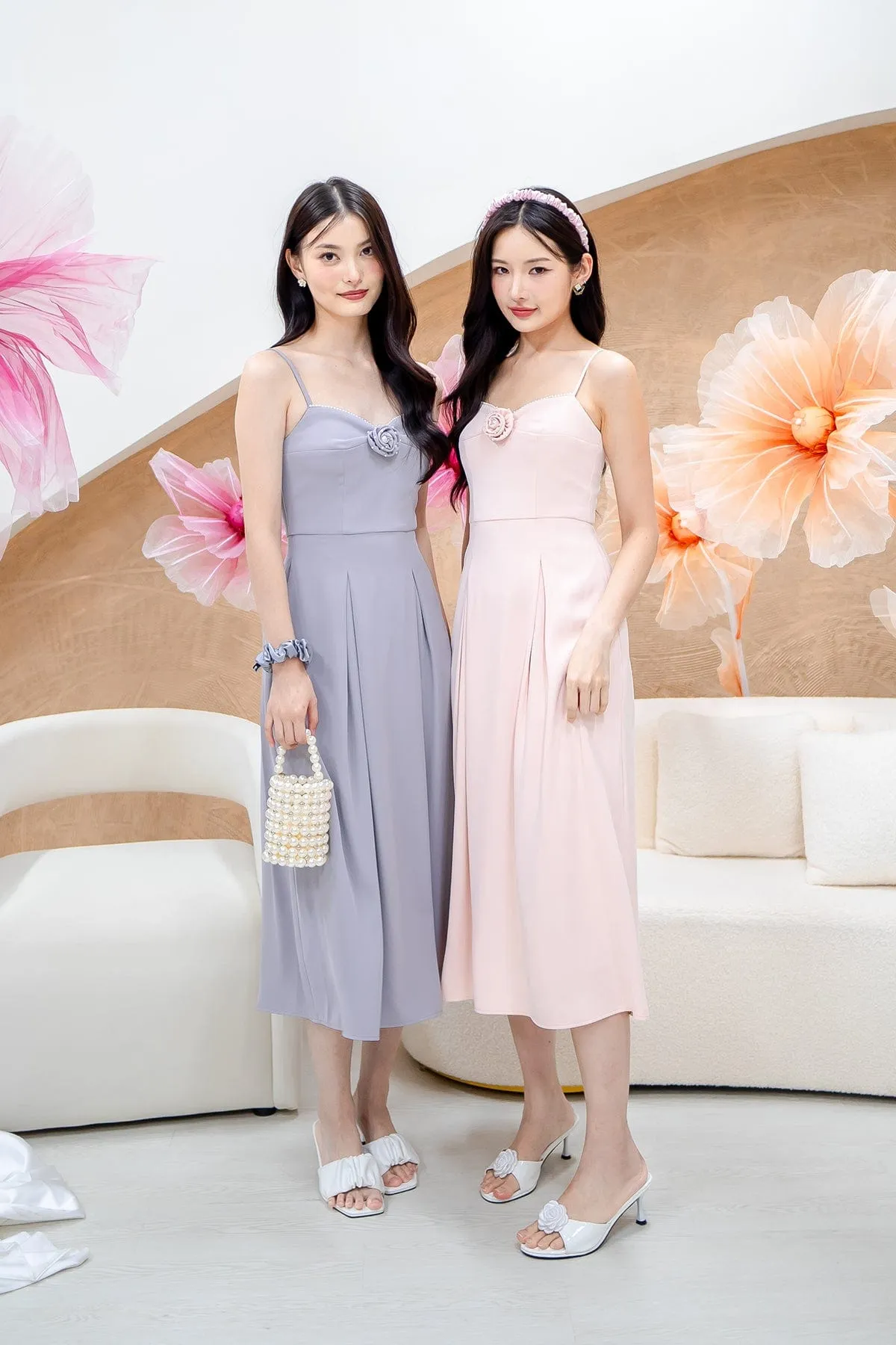 LAURELL EXQUISITE PEARL MAXI DRESS IN PERIWINKLE
