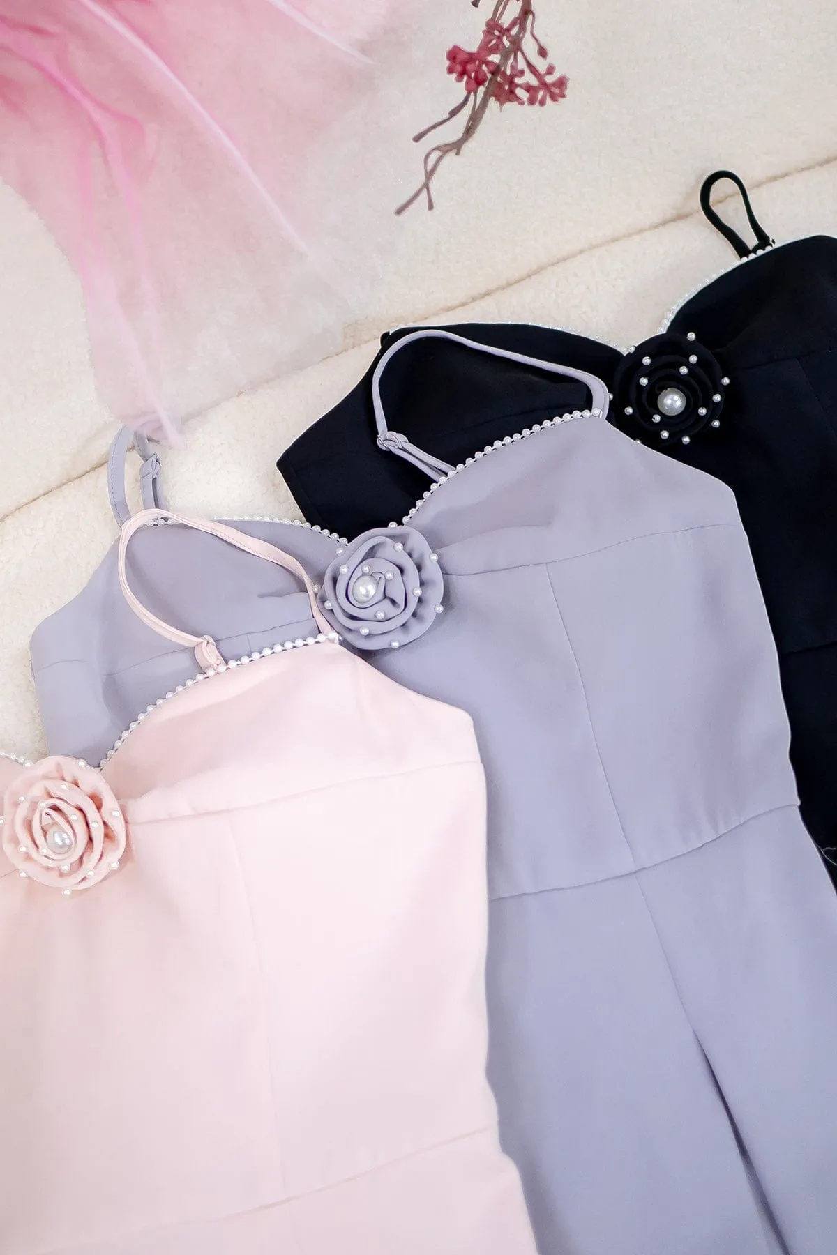 LAURELL EXQUISITE PEARL MAXI DRESS IN PERIWINKLE