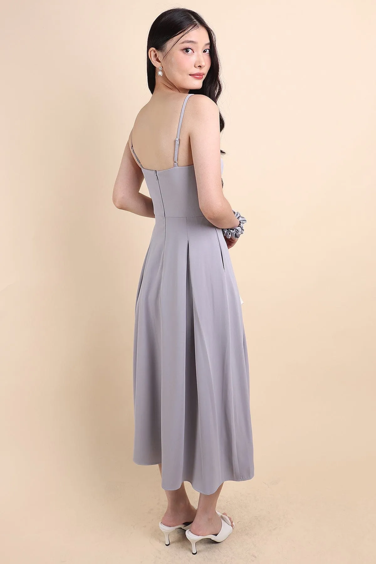 LAURELL EXQUISITE PEARL MAXI DRESS IN PERIWINKLE