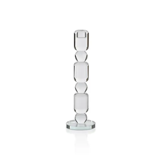 Louisa Crystal Glass Taper Holder - Medium