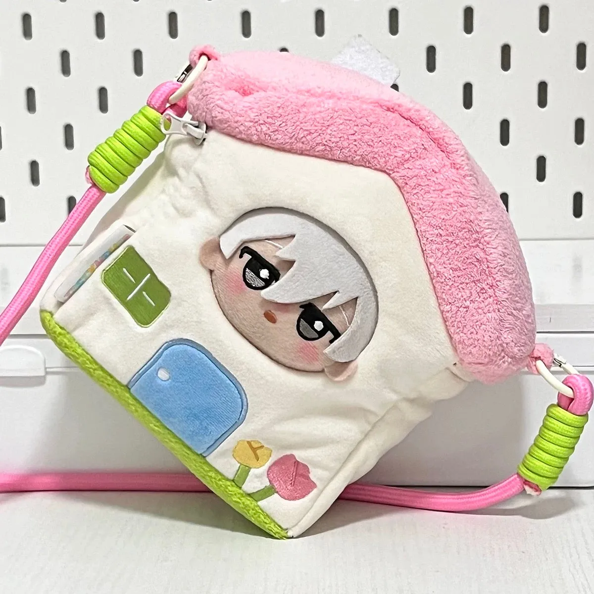 Lovely House Shape Plush Bag Itabag Shoulder Bag | Blue Yellow Pink Green - Can Put in Dolls and Phone and little stuffs Kawaii Style