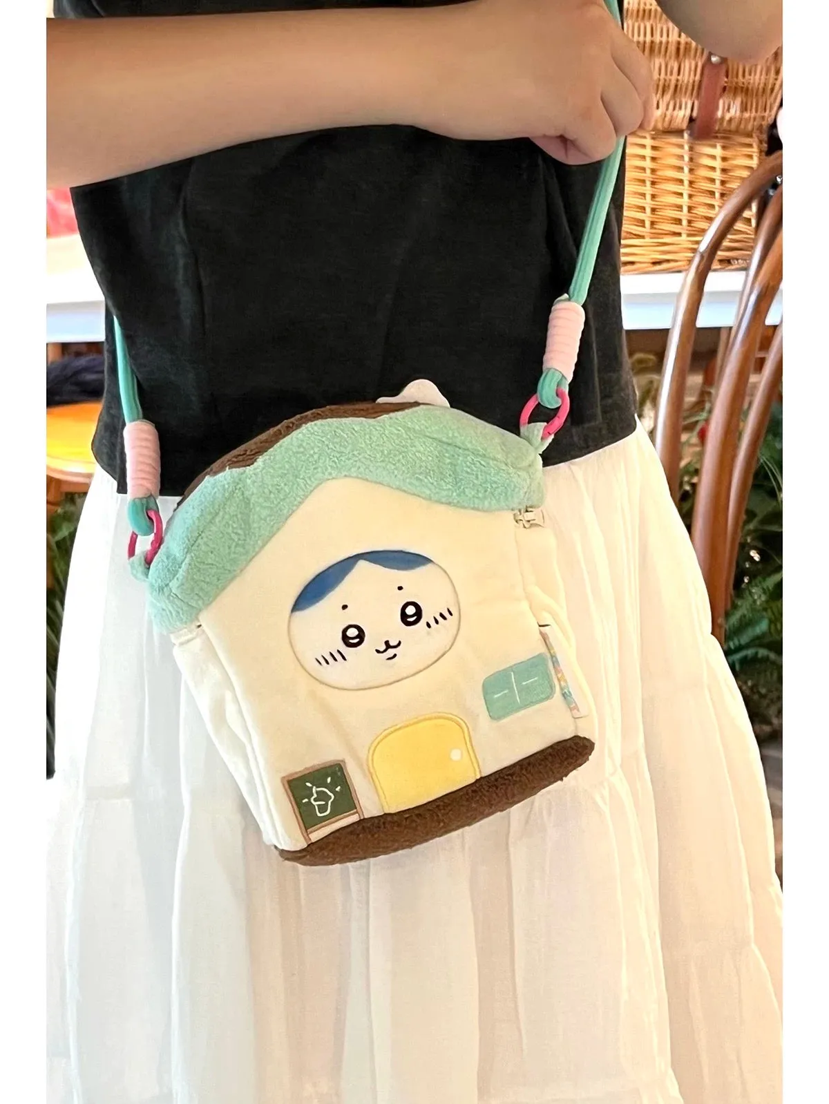 Lovely House Shape Plush Bag Itabag Shoulder Bag | Blue Yellow Pink Green - Can Put in Dolls and Phone and little stuffs Kawaii Style