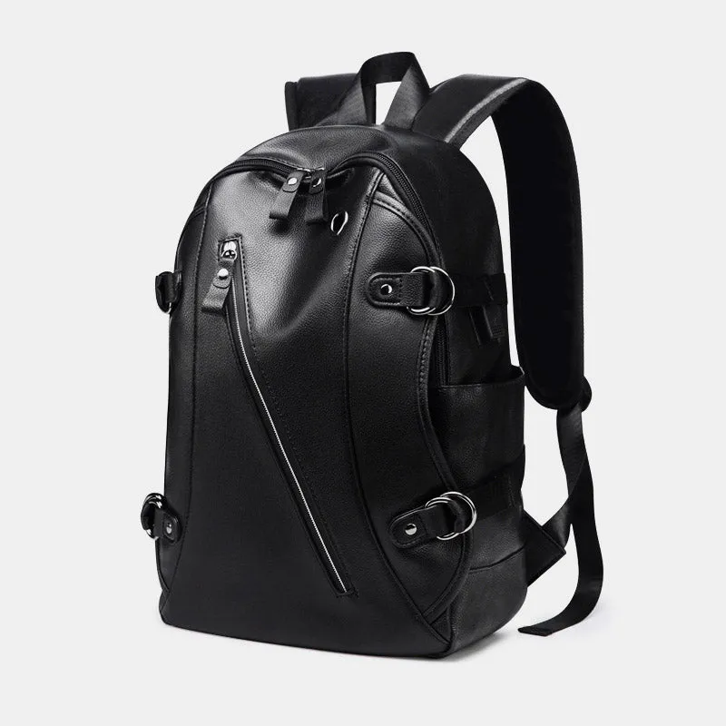 Multifunctional Anti-theft Large Capacity Leather Backpack With USB Charging Port