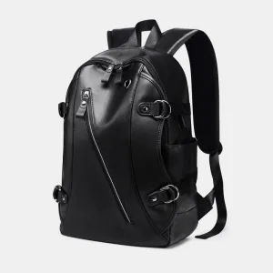 Multifunctional Anti-theft Large Capacity Leather Backpack With USB Charging Port