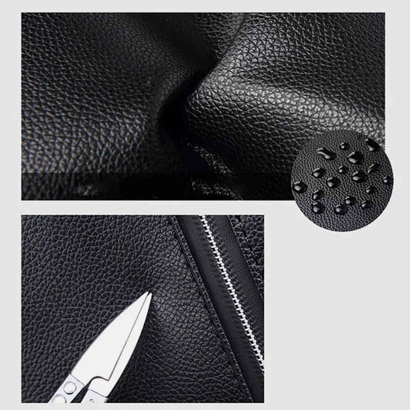 Multifunctional Anti-theft Large Capacity Leather Backpack With USB Charging Port