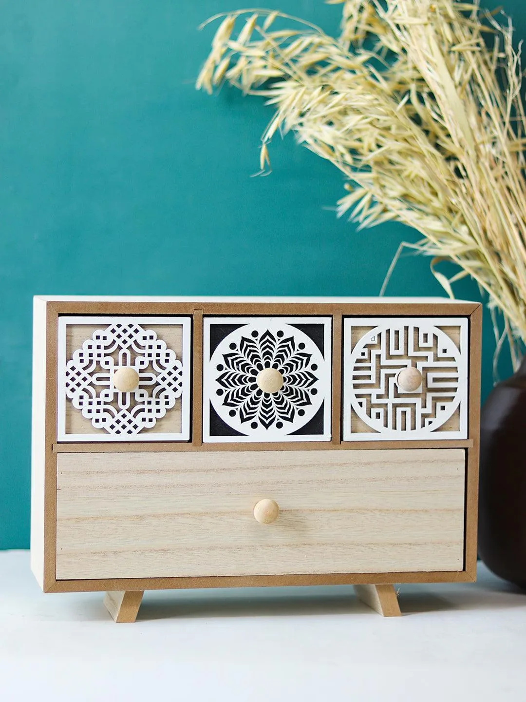 Multipurpose Table  Drawer Organizer - 2 Layers & 3-1 Compartment
