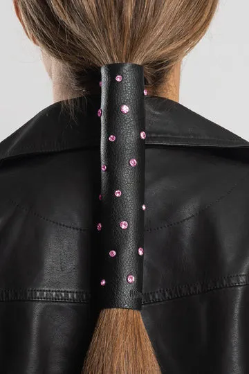 Ponytail Holder 8 Inch Purple Starry Night with Gems 38047
