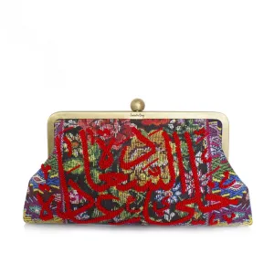 RED CALLIGRAPHY ON FLORAL CLASSIC BAG
