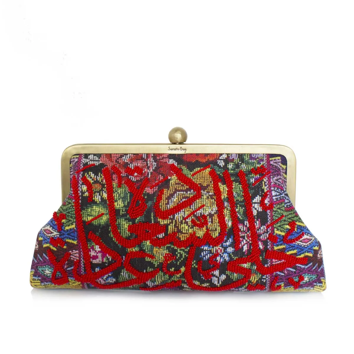 RED CALLIGRAPHY ON FLORAL CLASSIC BAG