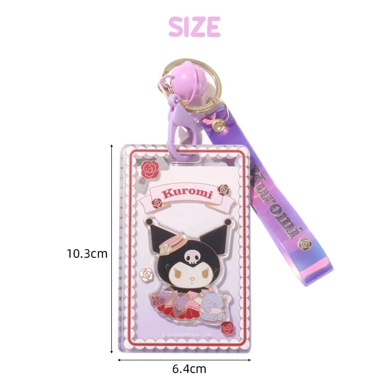 Sanrio Rose Kuromi / Melody Card Holder Keychain