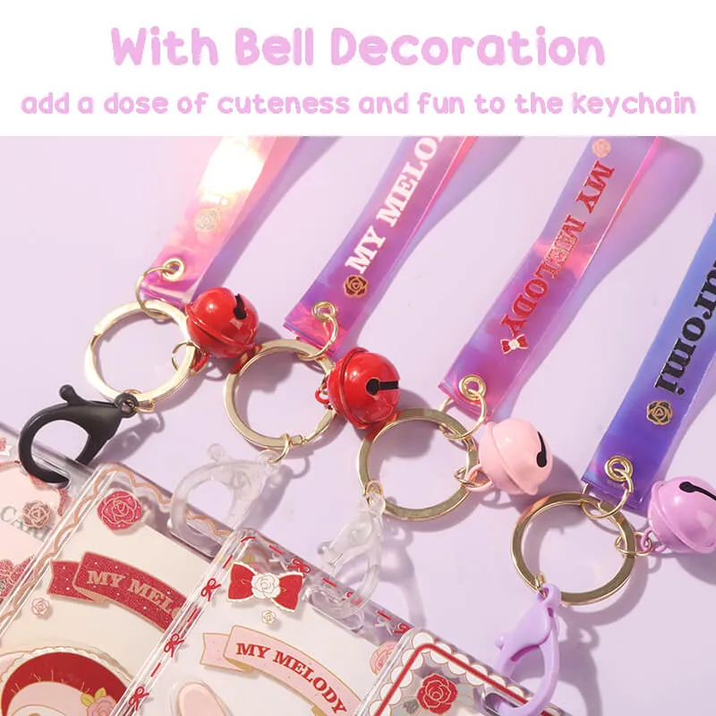 Sanrio Rose Kuromi / Melody Card Holder Keychain