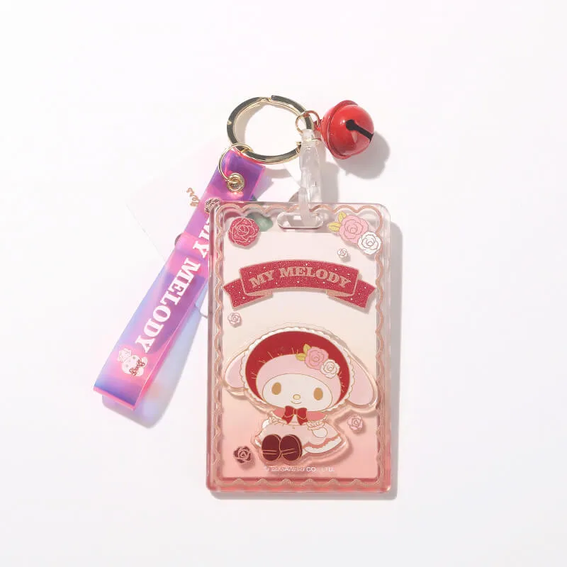 Sanrio Rose Kuromi / Melody Card Holder Keychain