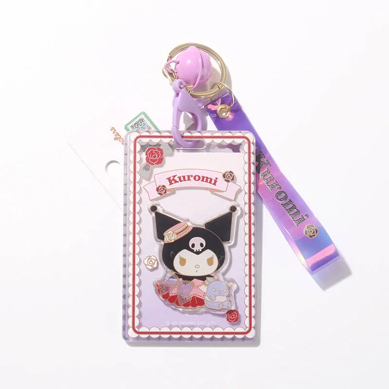Sanrio Rose Kuromi / Melody Card Holder Keychain